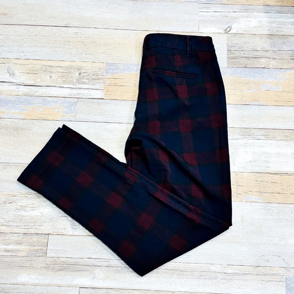 💕5/40$💕 REITMANS – Plum & navy plaid skinny pants | Size 0P • - Picture 1 of 9